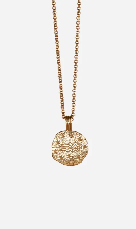 Zoe & Morgan | Sun In Aquarius Necklace - Gold sold by Sisters & Co