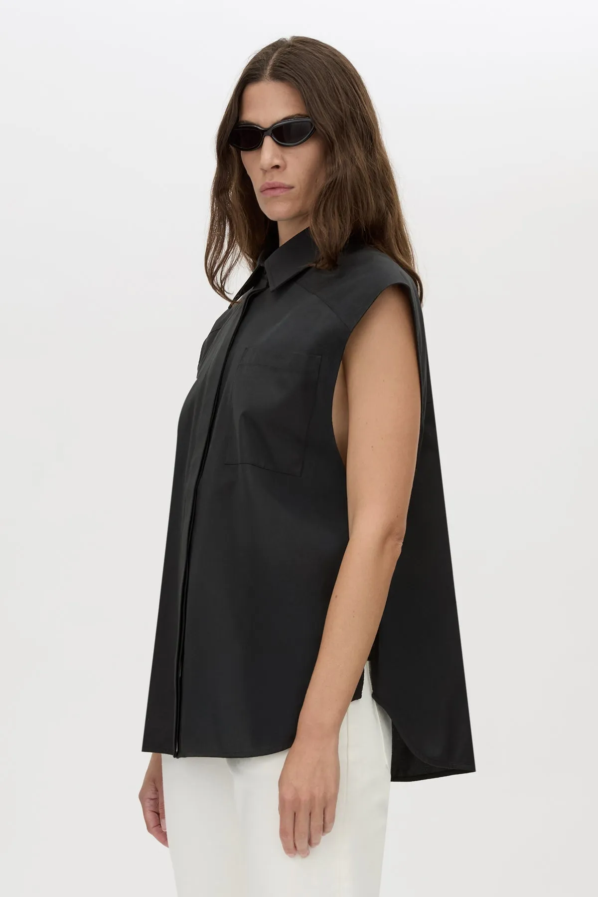 Camilla and Marc | Milo Sleeveless Shirt - Black sold by Sisters & Co product image thumbnail 2
