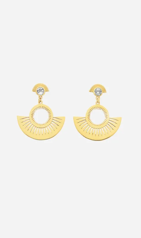 Zoe & Morgan | Pocket Full Of Sunshine Earrings - Gold/Aqua sold by Sisters & Co