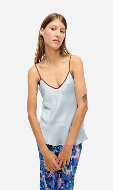 Silk Laundry | Bias Cut Cami - Cornflower sold by Sisters & Co