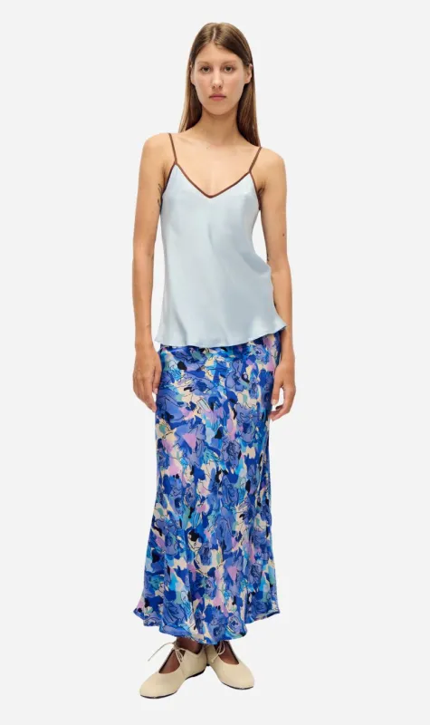 Silk Laundry | Long Bias Cut Skirt - Cornflower Floral sold by Sisters & Co