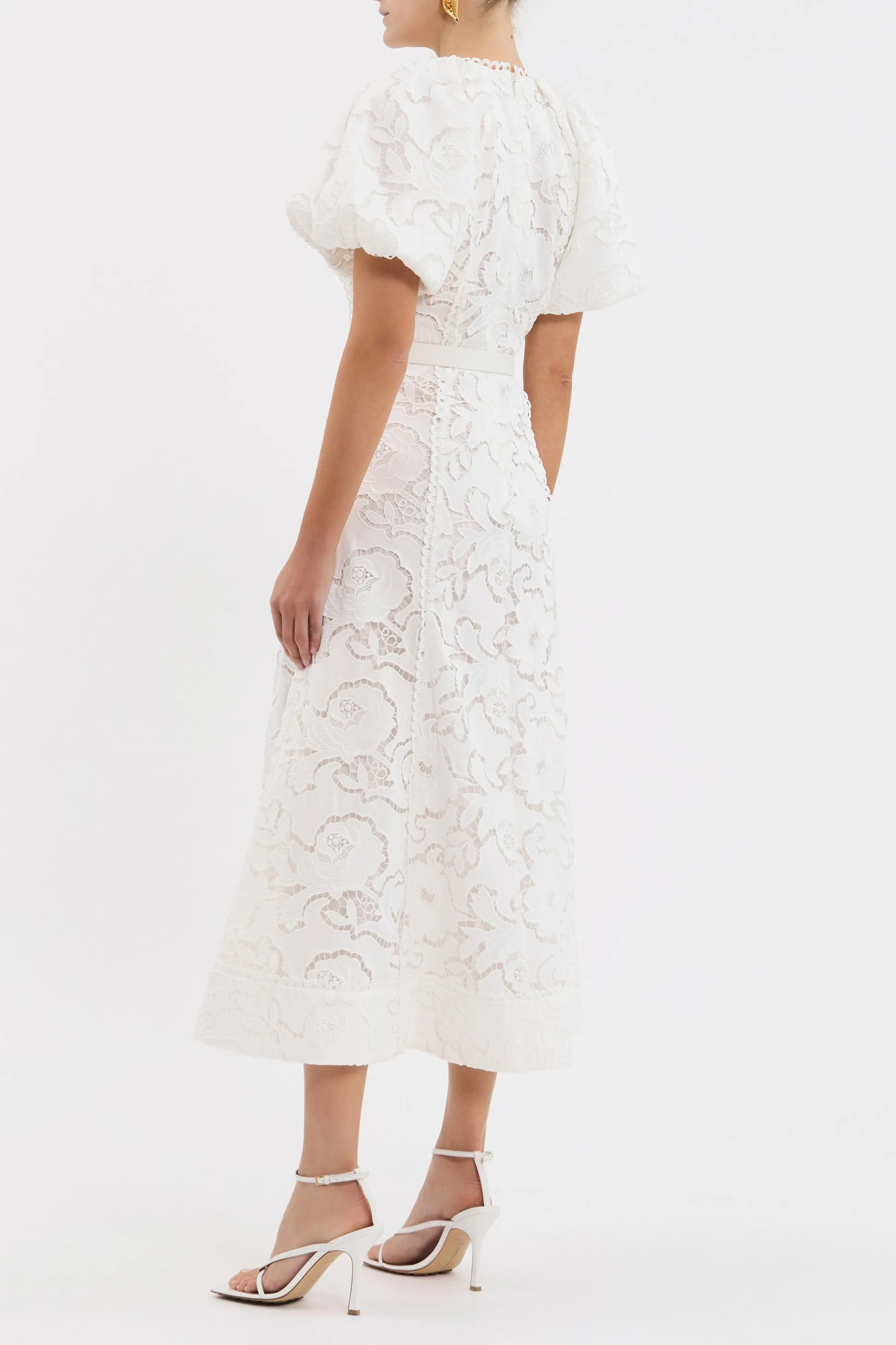 Rebecca Vallance | Ginger Puff Sleeve Midi - Ivory sold by Sisters & Co product image thumbnail 2