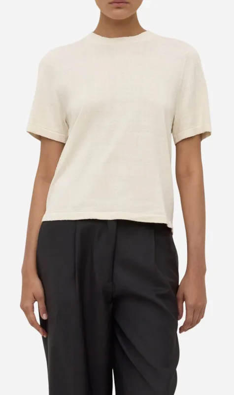Assembly Label | June Silk Knit Tee - Cream sold by Sisters & Co