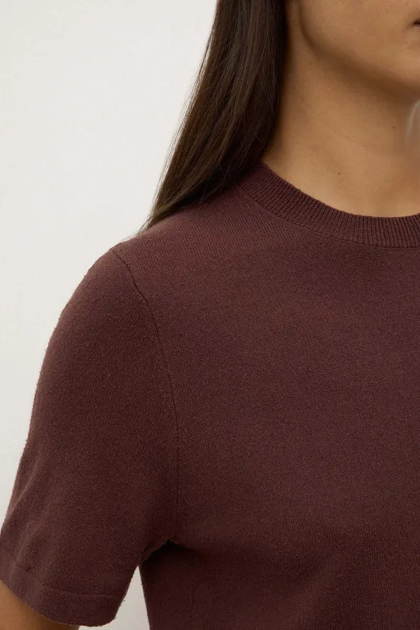 Assembly Label | June Silk Knit Tee - Espresso sold by Sisters & Co product image thumbnail 5
