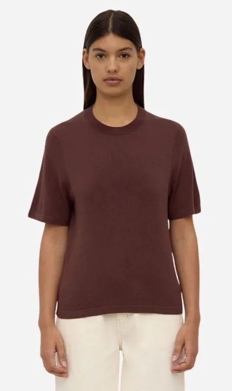 Assembly Label | June Silk Knit Tee - Espresso sold by Sisters & Co