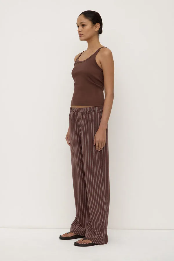 Assembly Label | Zayla Silk Stripe Pant - Cream/Espresso sold by Sisters & Co product image thumbnail 3