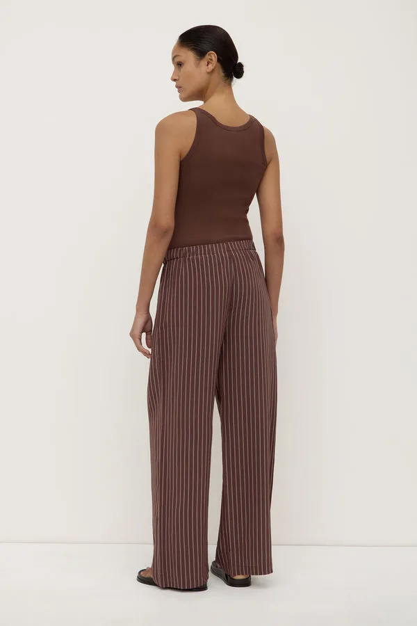 Assembly Label | Zayla Silk Stripe Pant - Cream/Espresso sold by Sisters & Co product image thumbnail 4