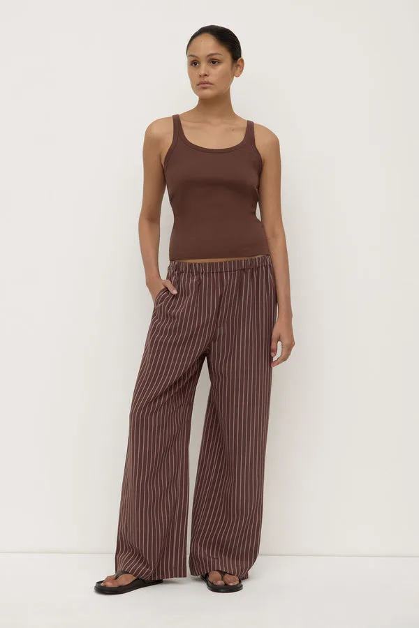 Assembly Label | Zayla Silk Stripe Pant - Cream/Espresso sold by Sisters & Co product image thumbnail 2