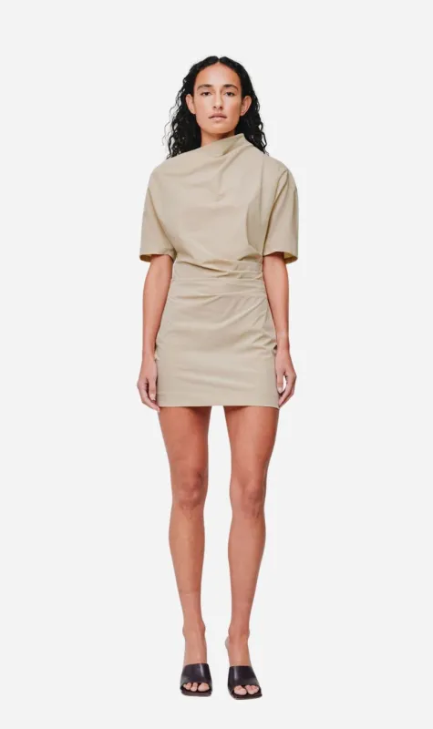 Wynn Hamlyn | Elodie Mini Dress - Sand sold by Sisters & Co