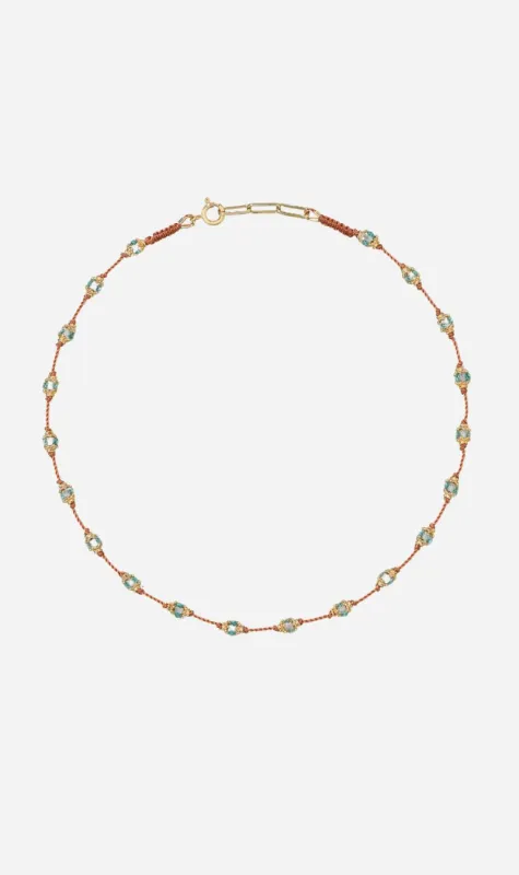 Tityaravy | Peony Necklace - Blue Topaz sold by Sisters & Co