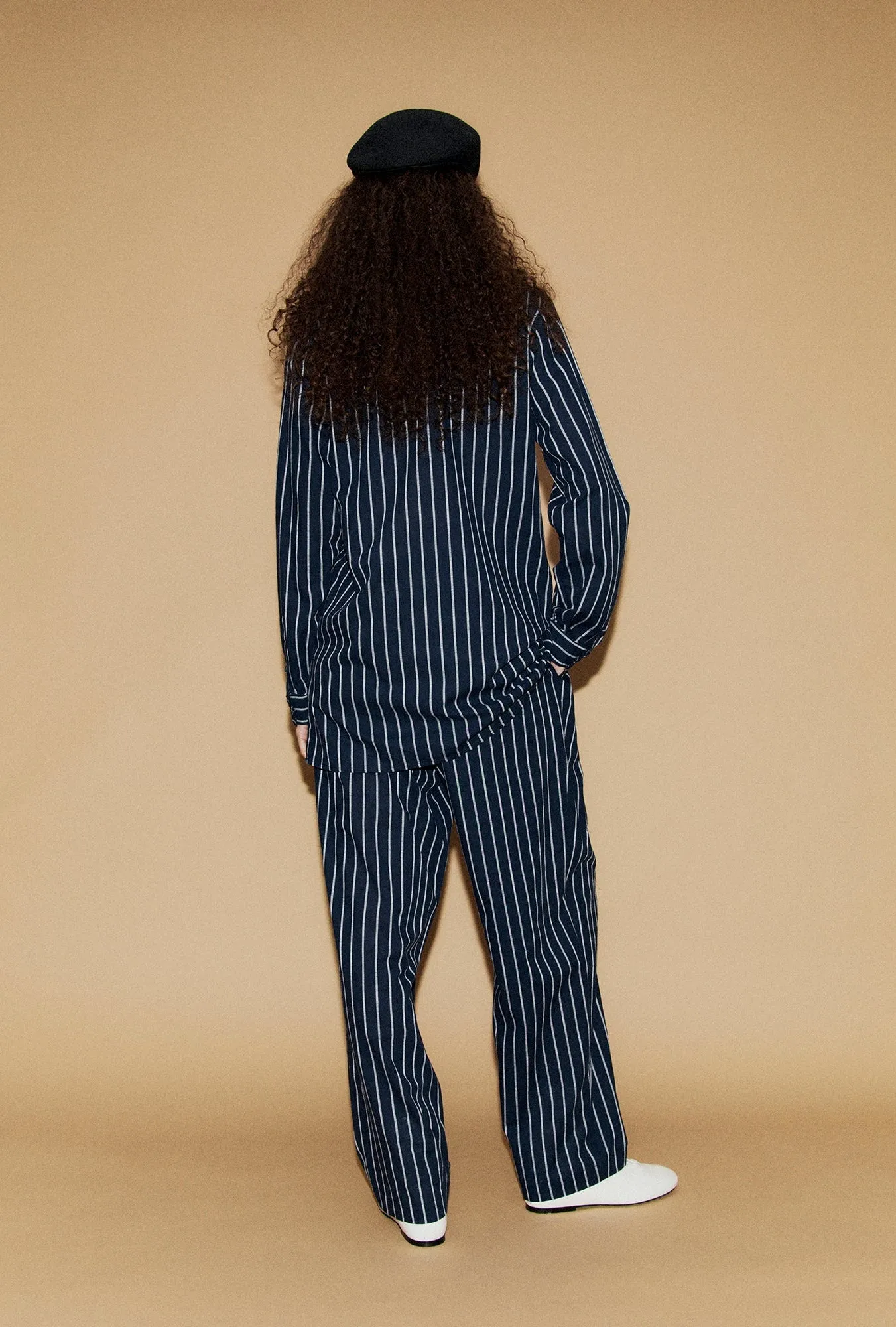 Silk Laundry | Cotton Relaxed Blazer - Egret Stripe sold by Sisters & Co product image thumbnail 3