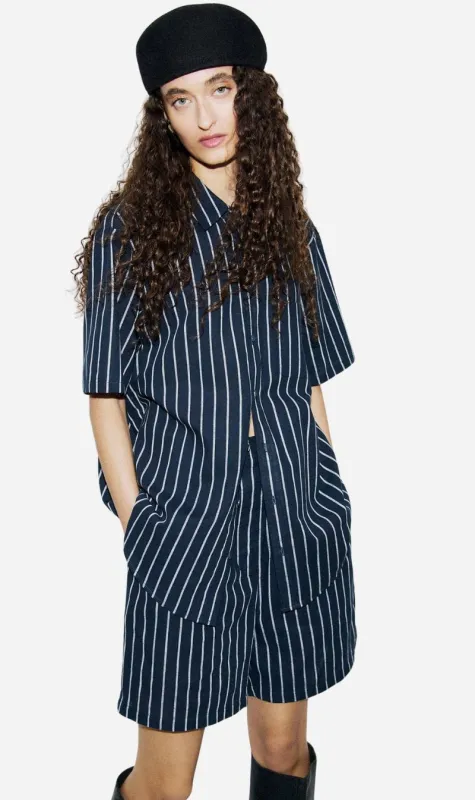 Silk Laundry | Cotton Boxer Short - Egret Stripe sold by Sisters & Co