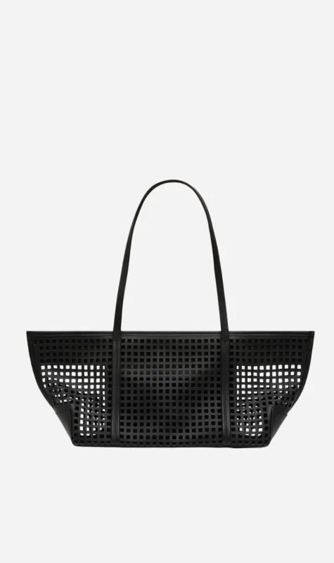 St Agni | Perforated Slim Bateau Tote - Black made by St. Agni
