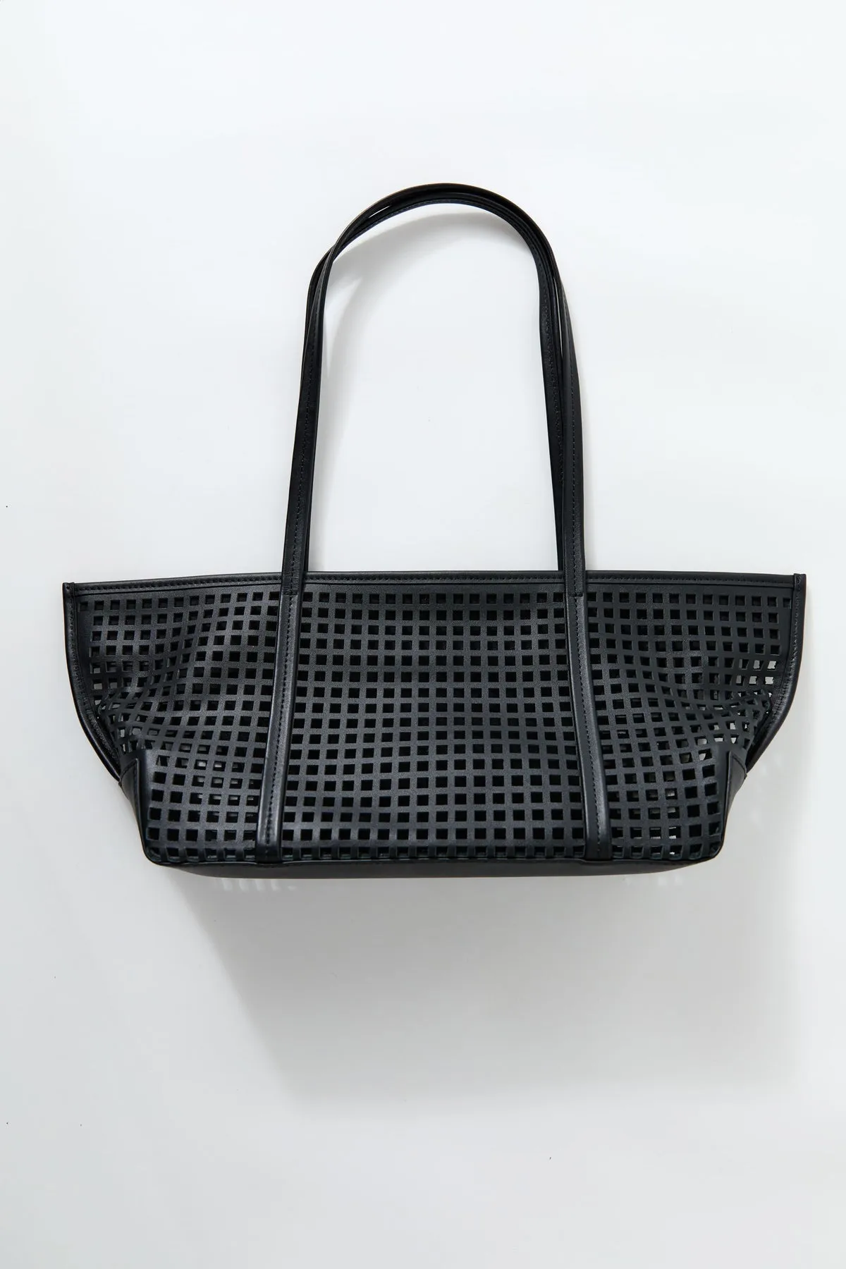 St Agni | Perforated Slim Bateau Tote - Black sold by Sisters & Co product image thumbnail 4