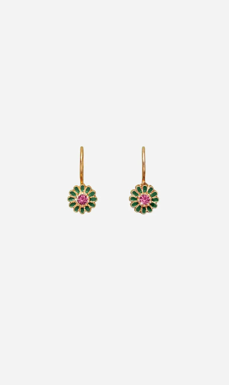 Tityaravy | Sai Enamel Earrings - Pink Tormaline sold by Sisters & Co
