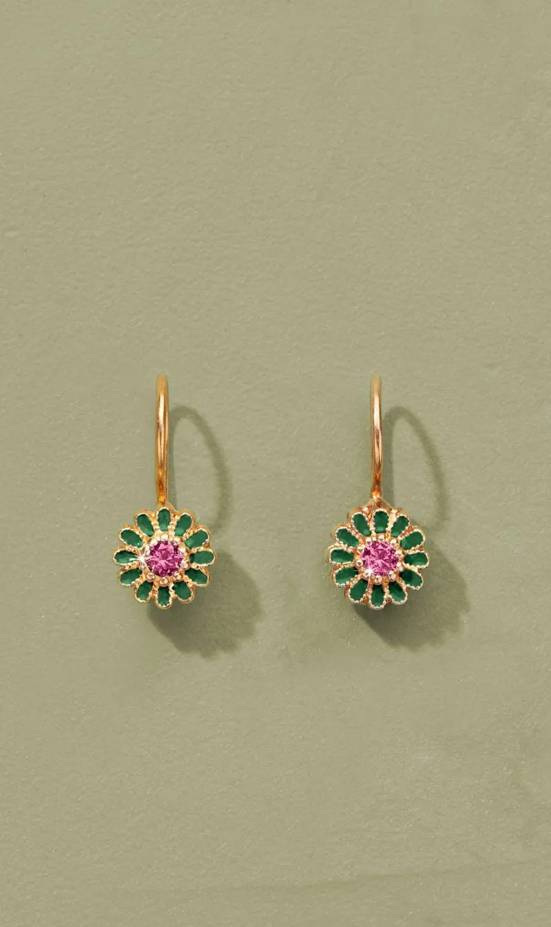 Tityaravy | Sai Enamel Earrings - Pink Tormaline sold by Sisters & Co product image thumbnail 2