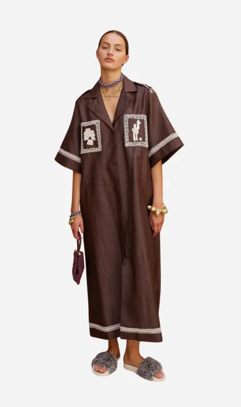 Alemais | Leandra Corded Relaxed Shirtdress sold by Sisters & Co