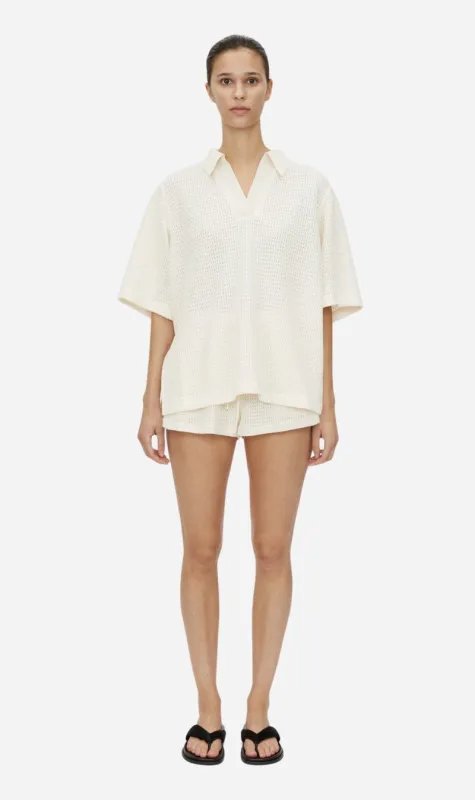 Camilla and Marc | Turrell Collared Tee - Ivory sold by Sisters & Co