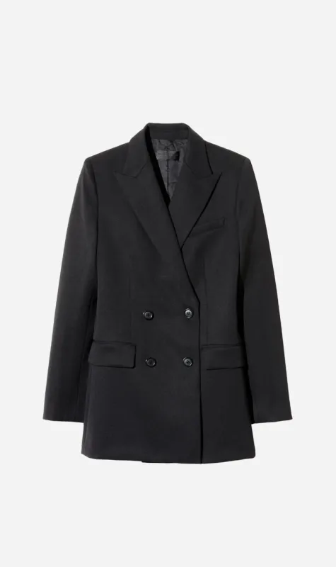 Nili Lotan | Weston Double Breasted Blazer - Black sold by Sisters & Co