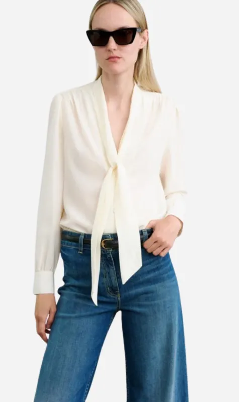 Nili Lotan | Colt Blouse - Ivory sold by Sisters & Co