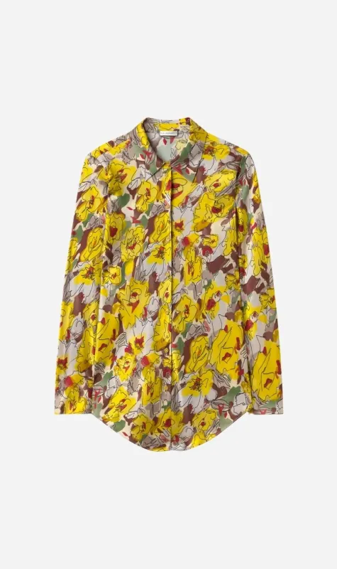 Silk Laundry | Bias Cut Shirt - Sunflower Floral made by Silk Laundry