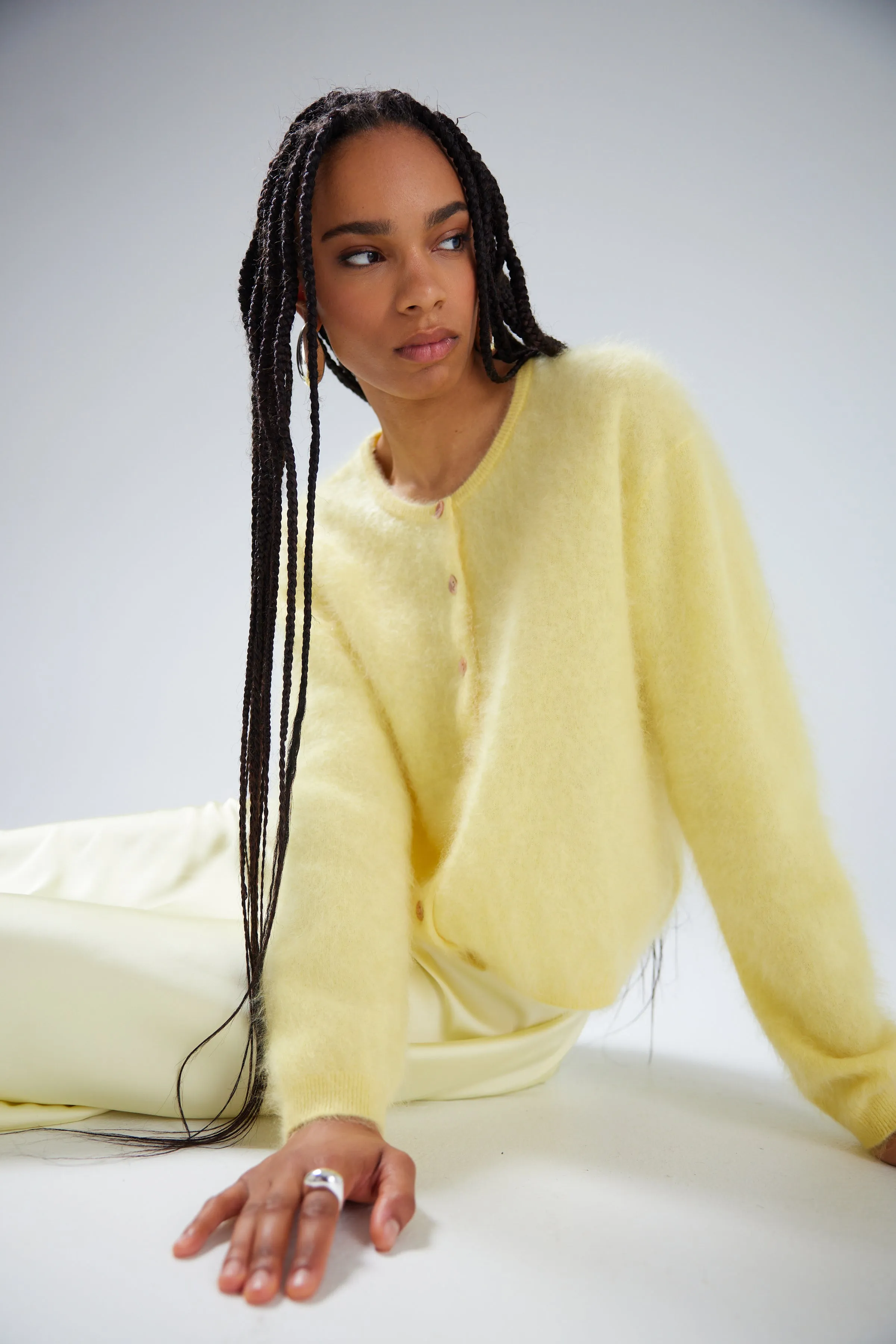 Crush | Brushed Chelsea Cardigan - Pina Colada sold by Sisters & Co product image thumbnail 5