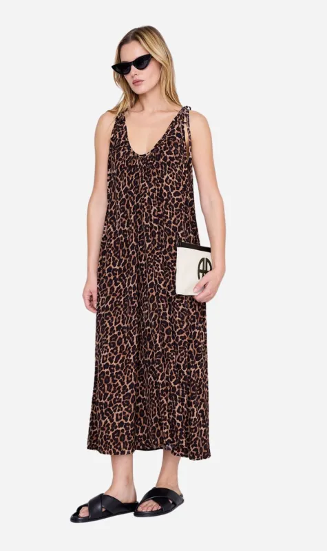 Anine Bing | Flora Dress - Black & Brown Leopard made by Anine Bing
