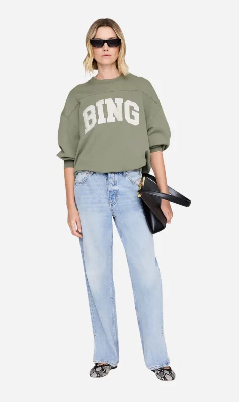 Anine Bing | Trenton Sweatshirt Bing - Washed Olive sold by Sisters & Co