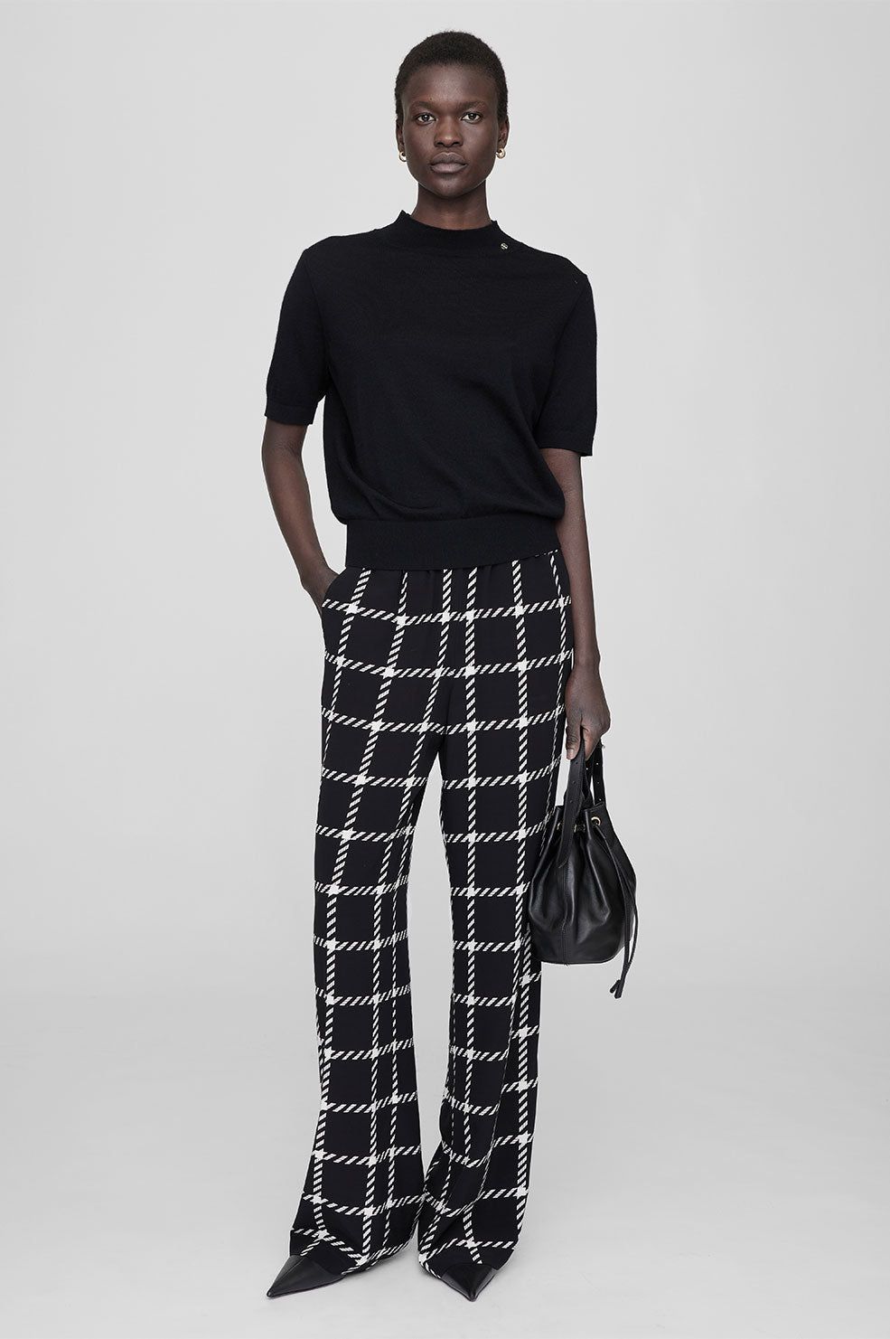 Anine Bing | Owen Pant - Black And White Plaid sold by Sister & Co product image thumbnail 2