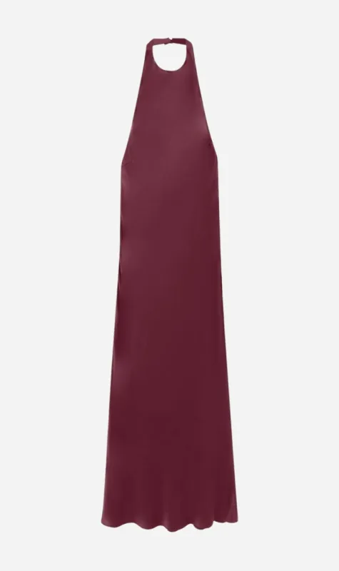 Silk Laundry | Long Halter Dress - Deadleaf made by Silk Laundry