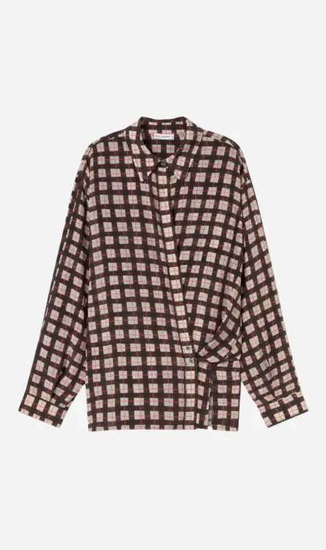 Silk Laundry | CDC Cross Over Shirt - Luna Gingham sold by Sisters & Co