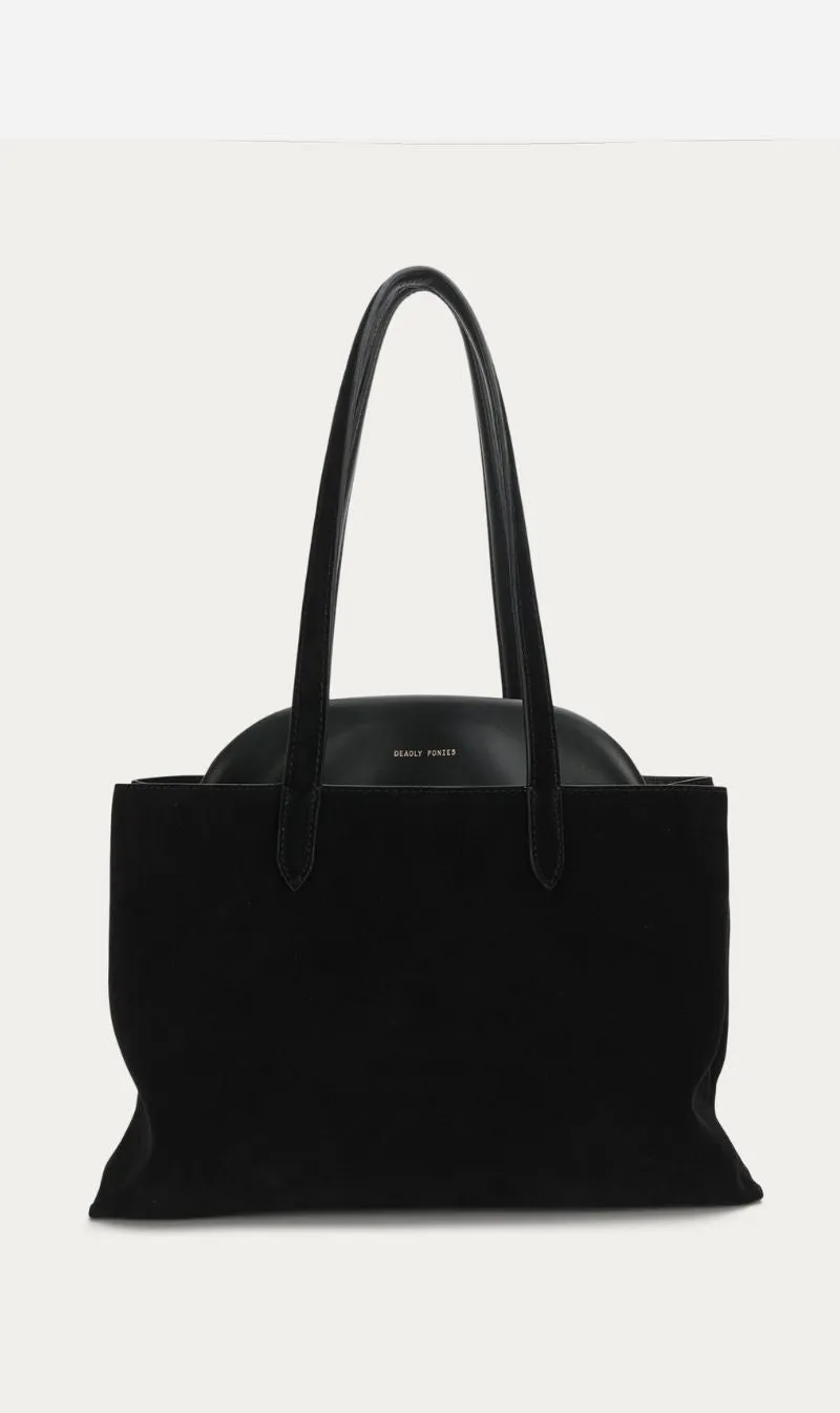Deadly Ponies | Vault Tote - Black Suede sold by Sisters & Co