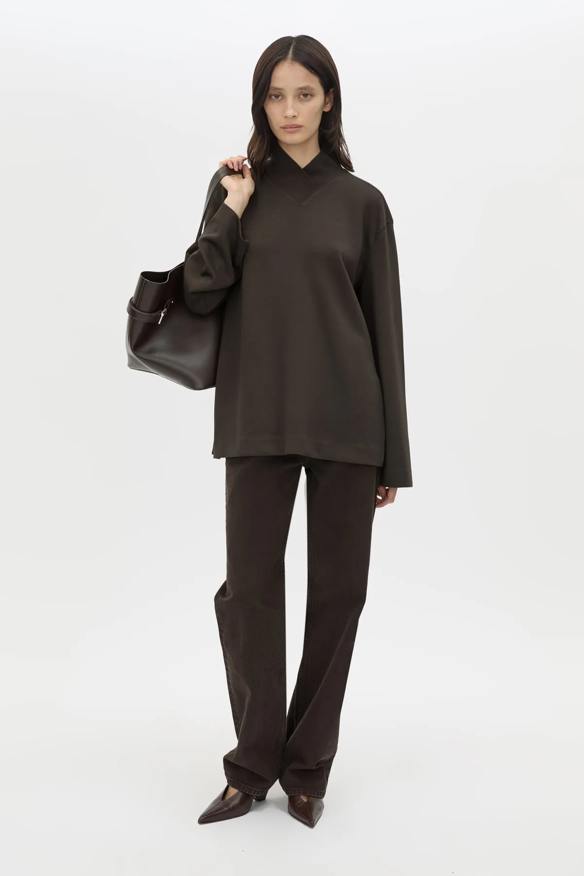 Camilla and Marc | Bessette Long Sleeve Top - Espresso sold by Sisters & Co product image thumbnail 3