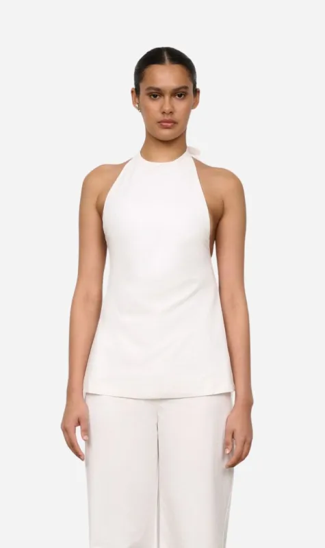 One of Others | August Halter Top - White made by Sisters & Co