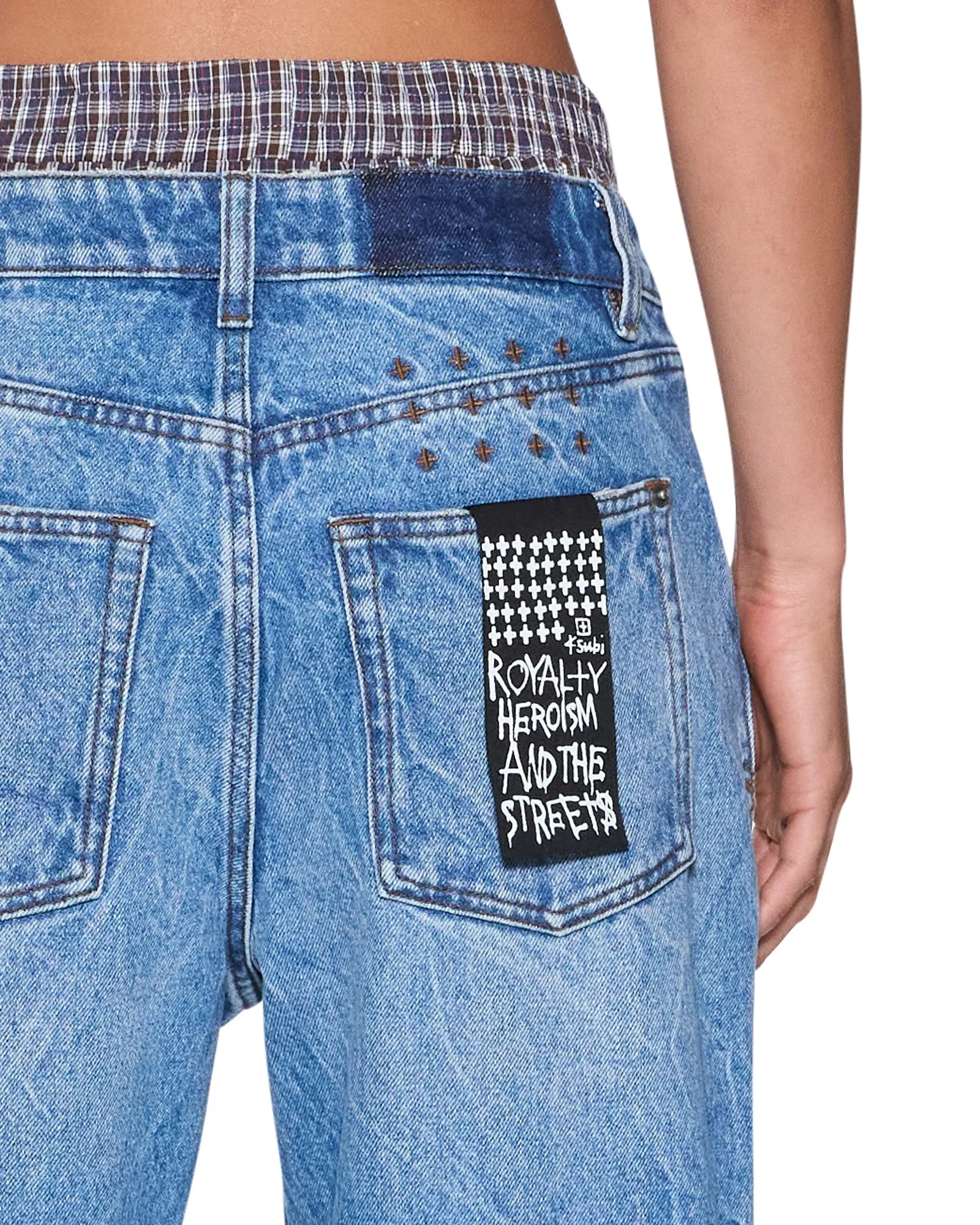 Ksubi | Low Rider Jean - Liberty Blue Plaid sold by Sisters & Co product image thumbnail 4