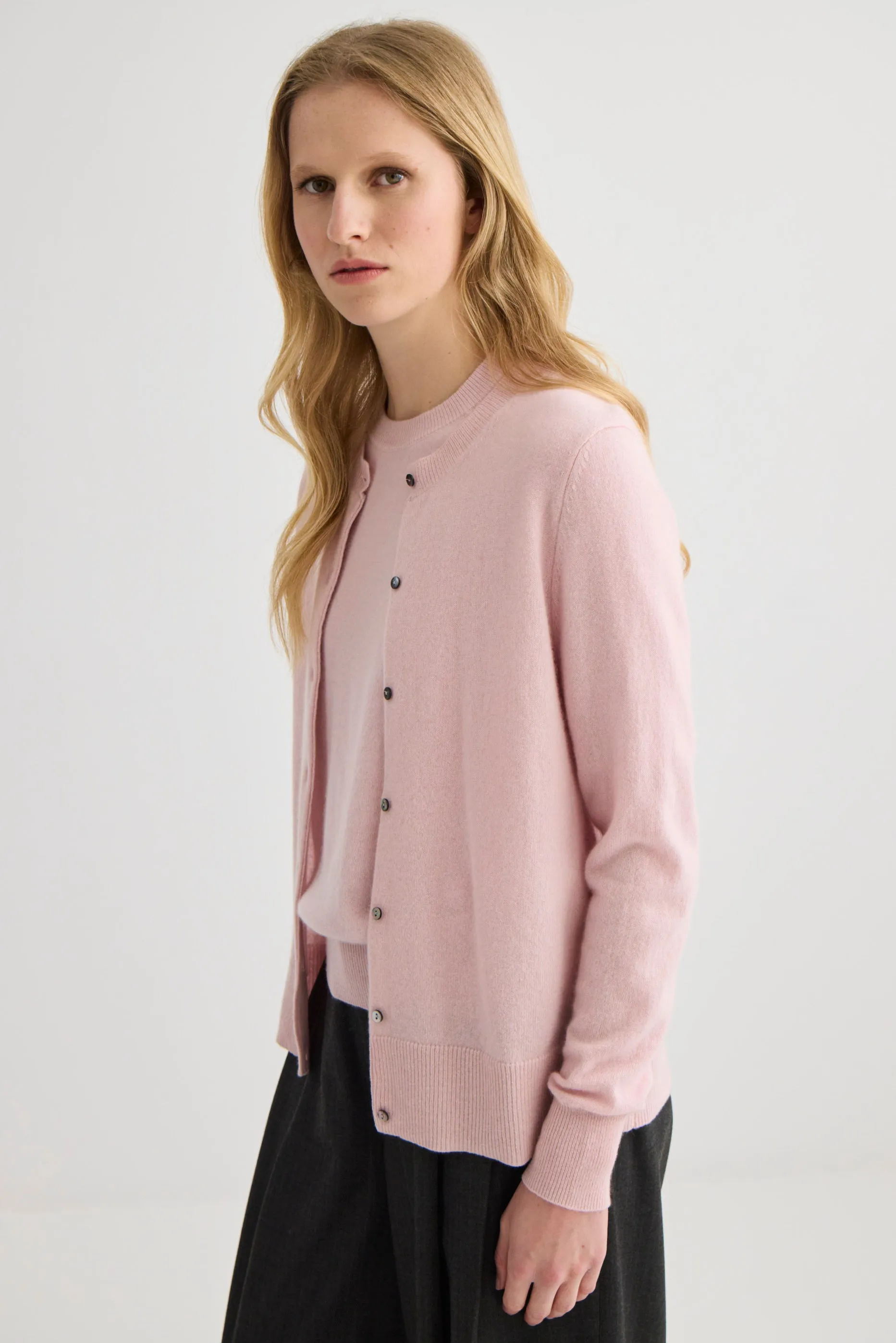 Laing | Cashmere Crewneck Cardigan - Blush sold by Sisters & Co product image thumbnail 4