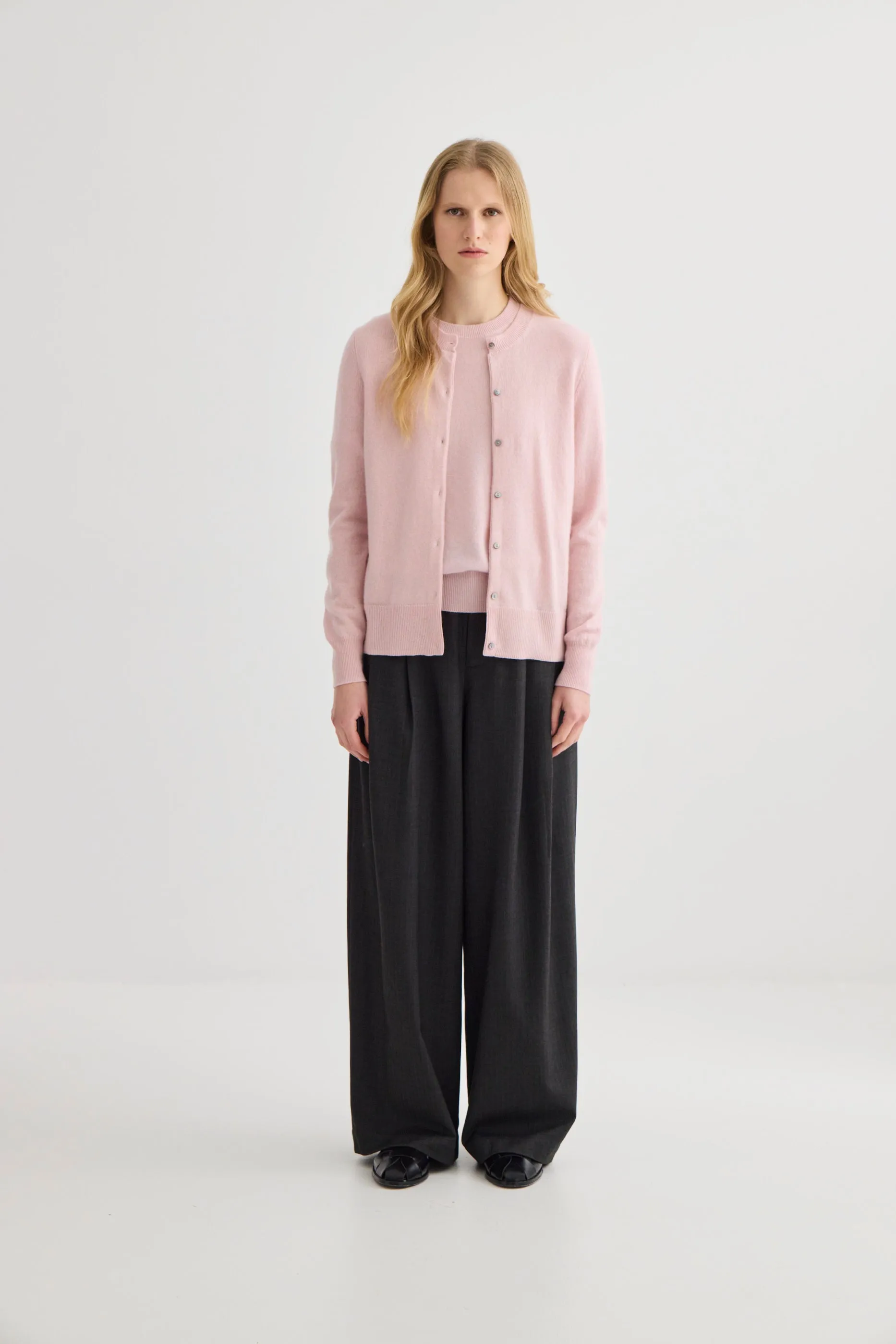 Laing | Cashmere Crewneck Cardigan - Blush sold by Sisters & Co product image thumbnail 2