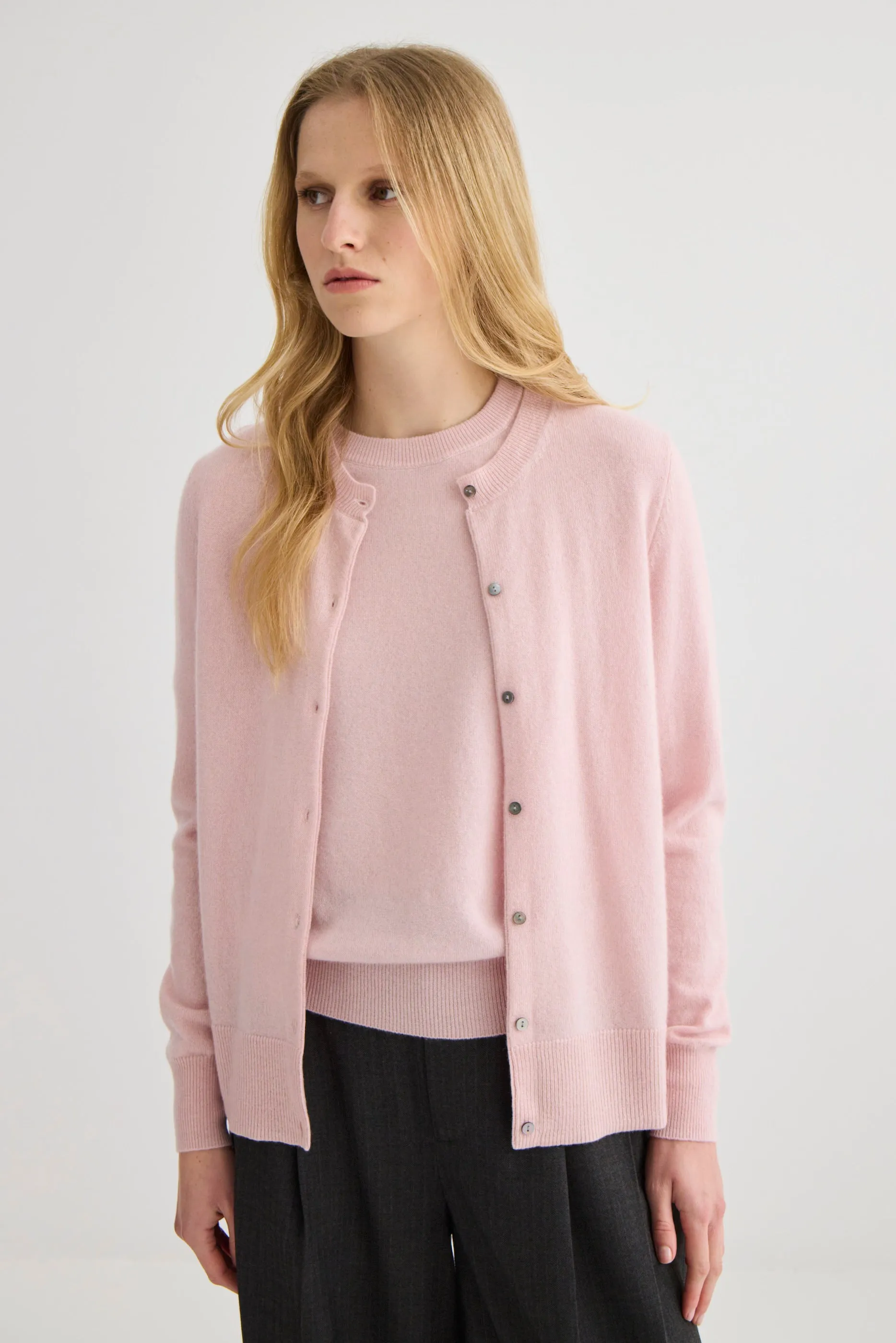 Laing | Cashmere Crewneck Cardigan - Blush sold by Sisters & Co product image thumbnail 5