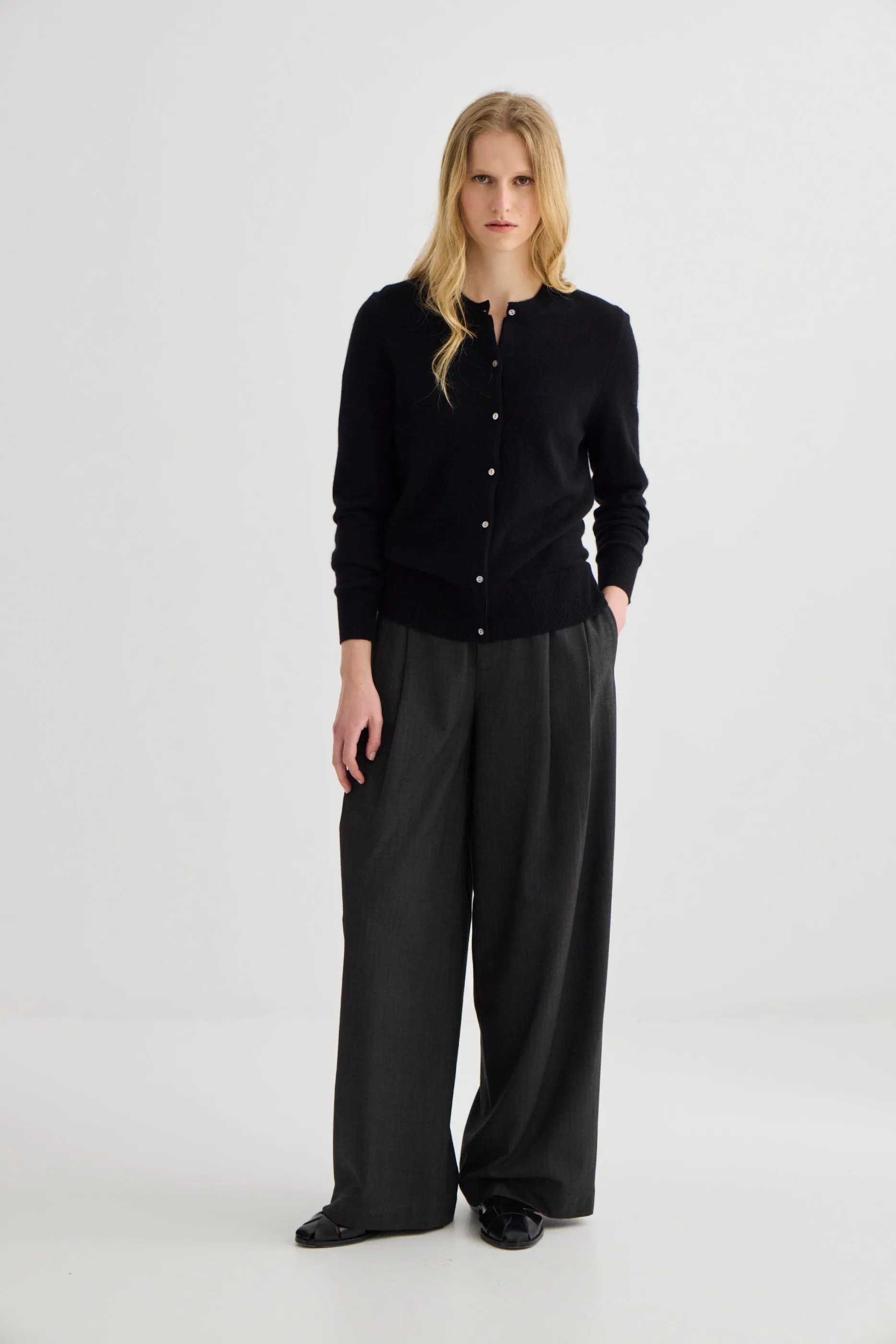 Laing | Cashmere Crewneck Cardigan - Black sold by Sisters & Co product image thumbnail 2