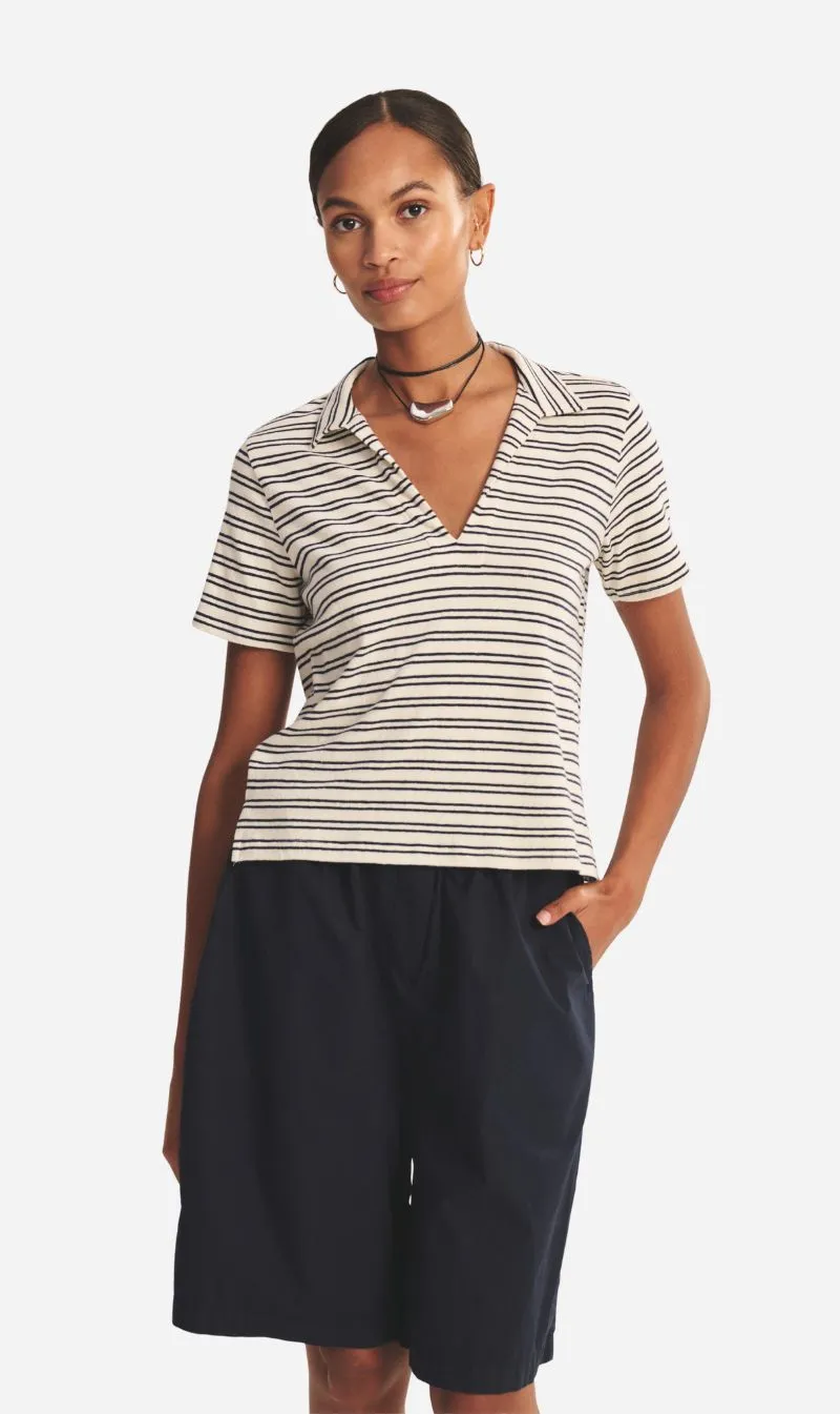 Velvet | Perrin 07 - Natural / Navy sold by Sisters & Co