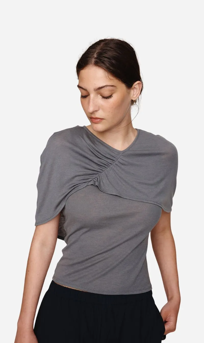 Marle | Ferrago Top - Charcoal sold by Sisters & Co