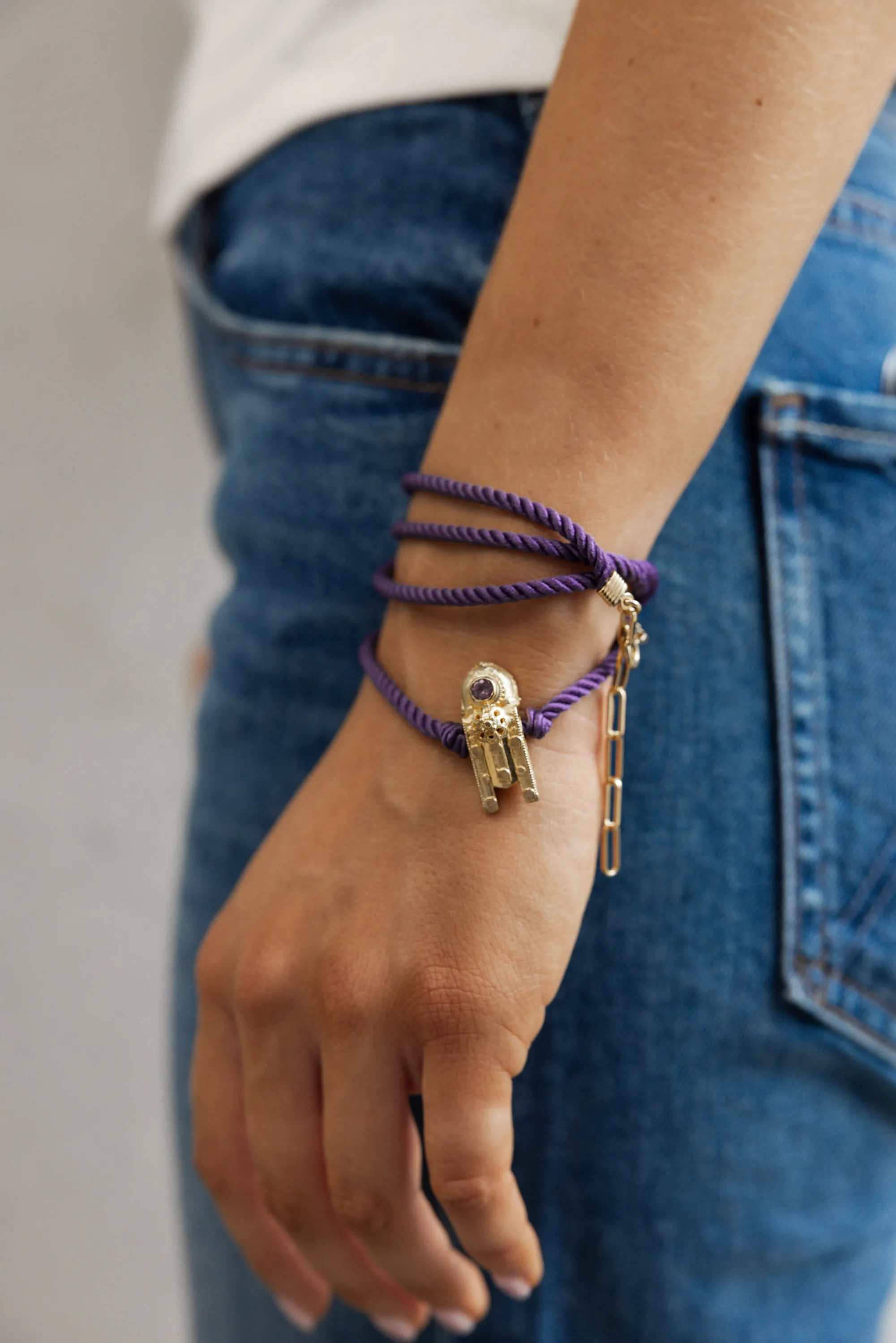 Tityaravy | Vhadee Bracelet - Violet sold by Sisters & Co product image thumbnail 3