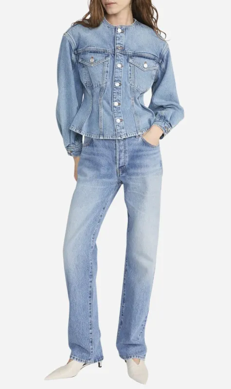 Frame Denim | The Nipped Collarless Jacket - Umbria sold by Sisters & Co