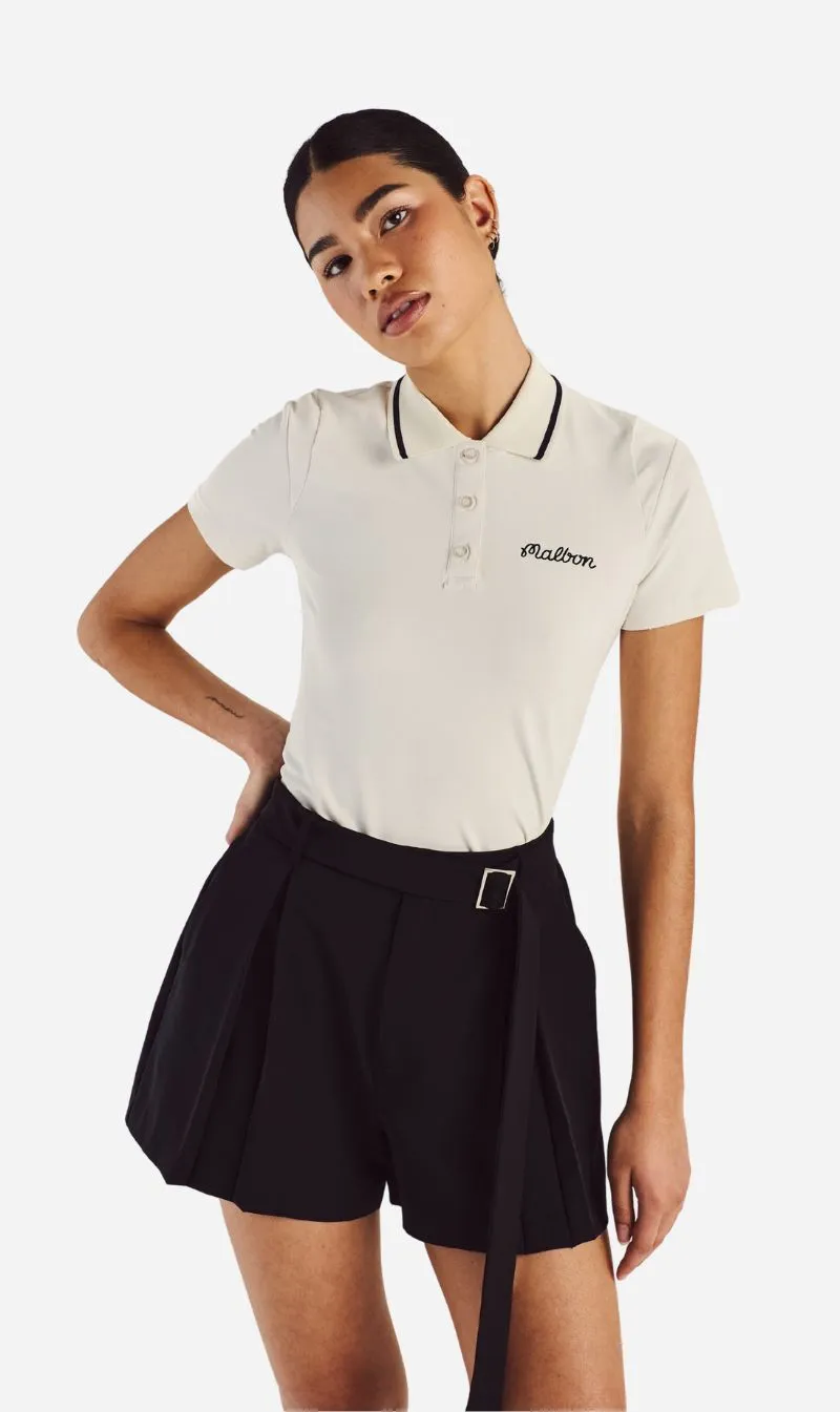 Malbon | Paloma Polo - White / White sold by Sisters & Co