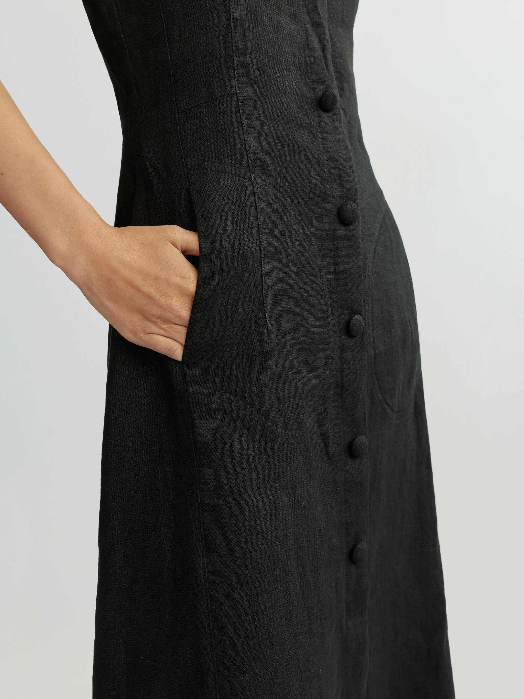 DL1961 | Danika Linen Dress - Black sold by Sisters & Co product image thumbnail 5