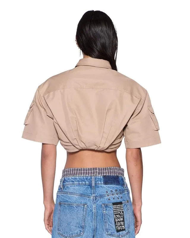 Ksubi | Barker Crop Ss Shirt - Tan sold by Sisters & Co product image thumbnail 4