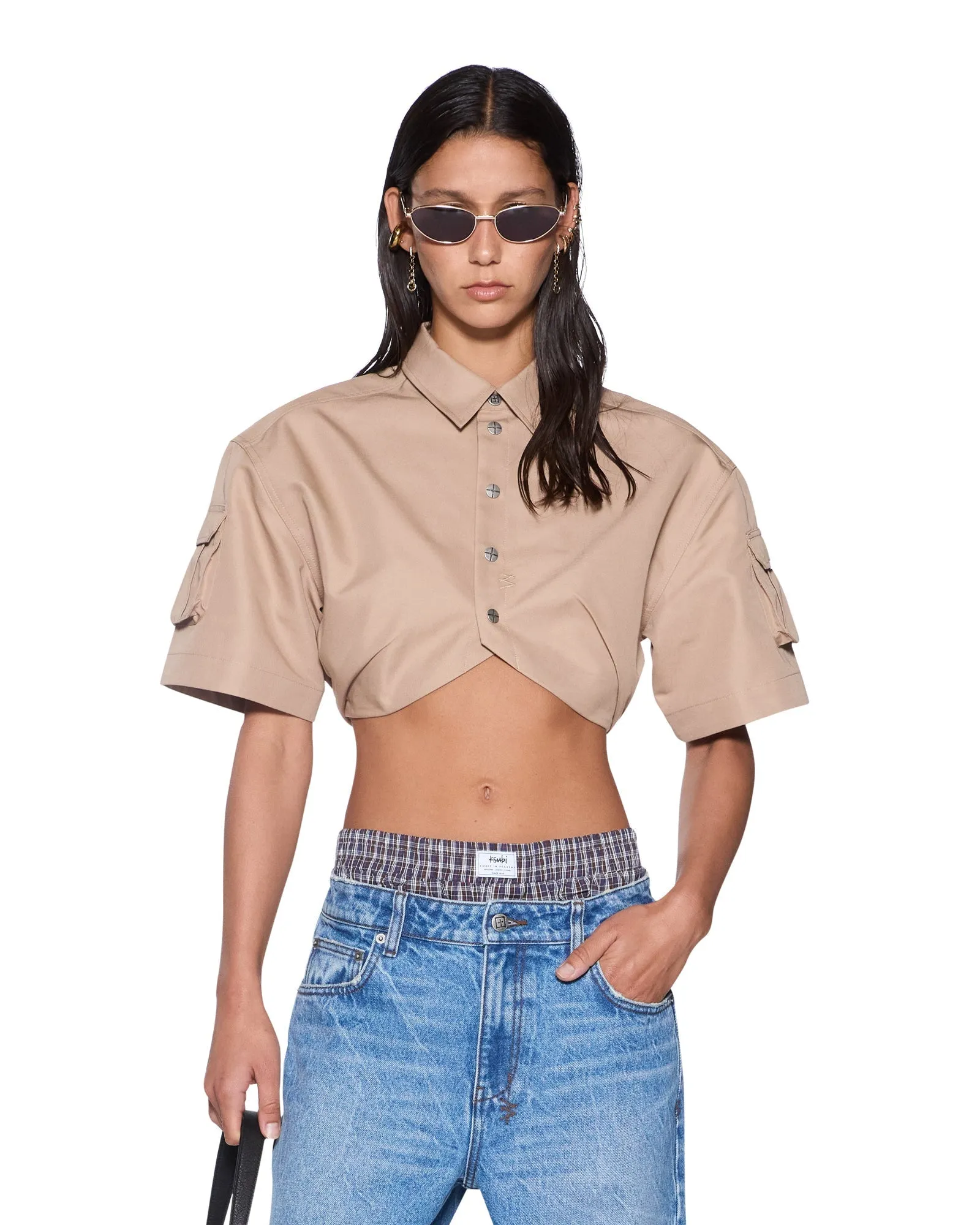 Ksubi | Barker Crop Ss Shirt - Tan sold by Sisters & Co product image thumbnail 3