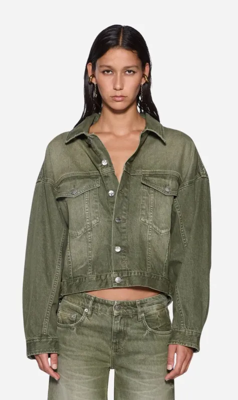 Ksubi | Relax Trucker Jacket - Militant Green sold by Sisters & Co