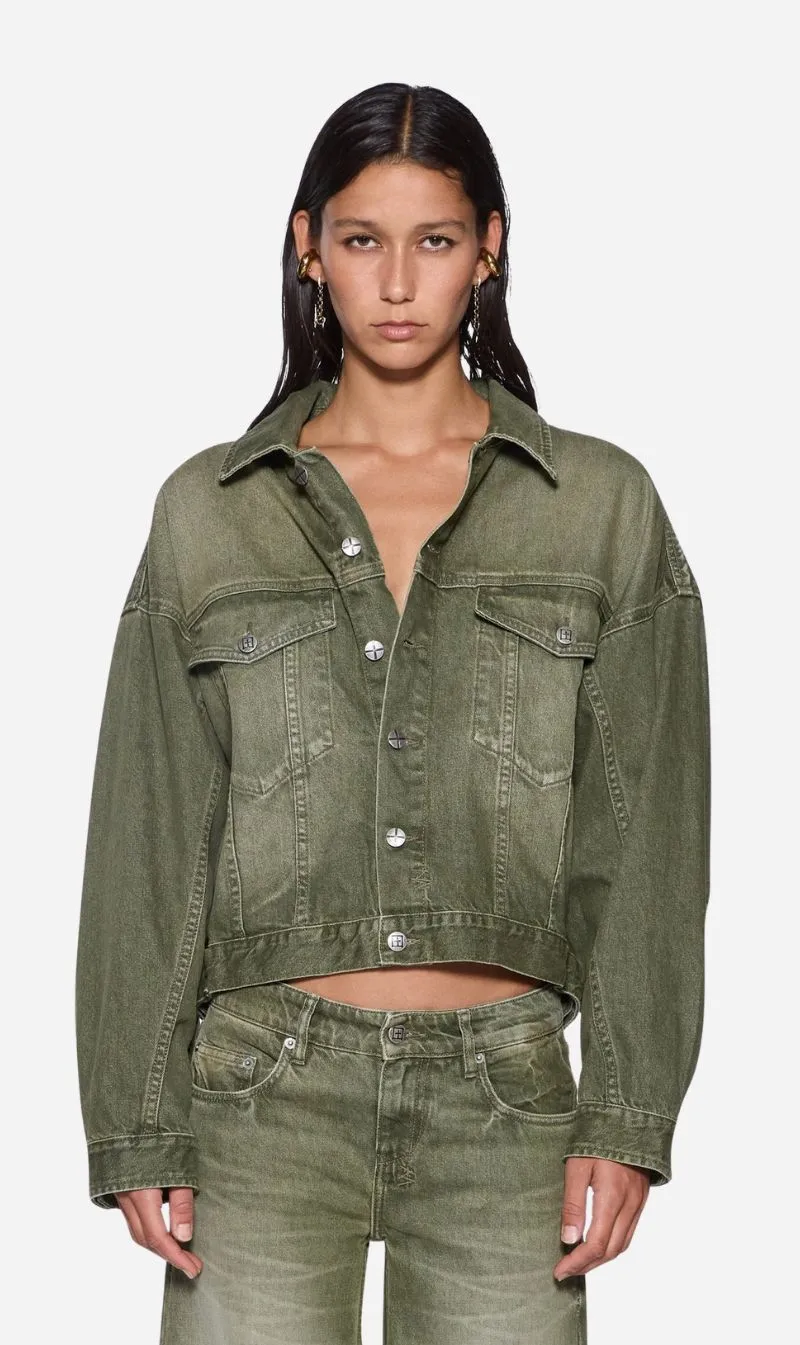 Ksubi | Relax Trucker Jacket - Militant Green sold by Sisters & Co