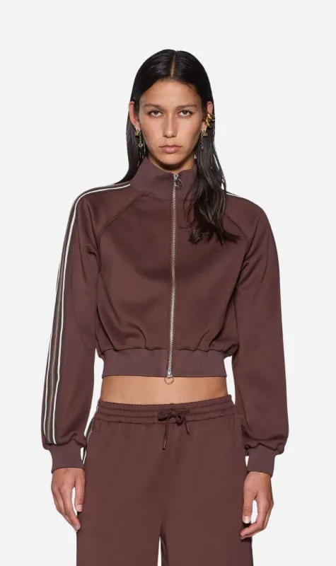 Ksubi | Cropped Zip Trak Top - Mocha made by Ksubi